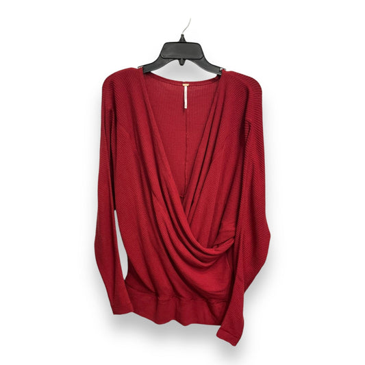 Top Long Sleeve By Free People In Red, Size: M