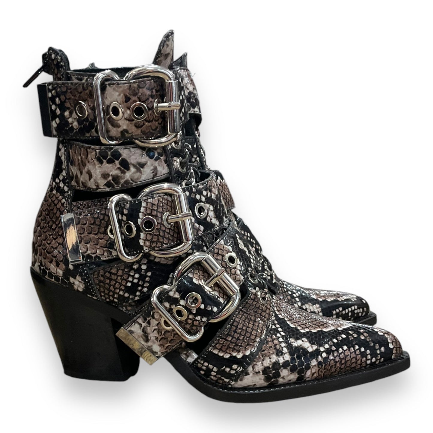 Boots Ankle Heels By Jeffery Campbell In Snakeskin Print, Size: 6