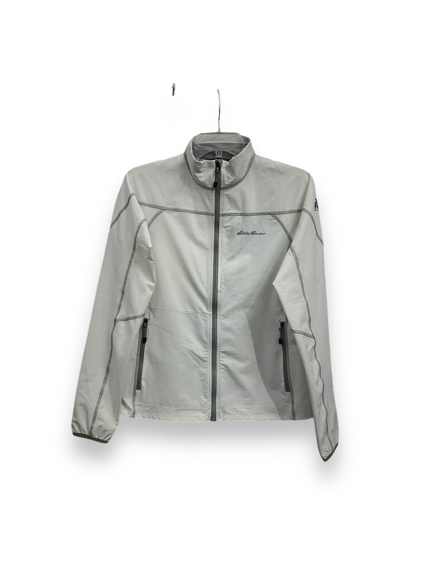 Athletic Jacket By Eddie Bauer In White, Size: S