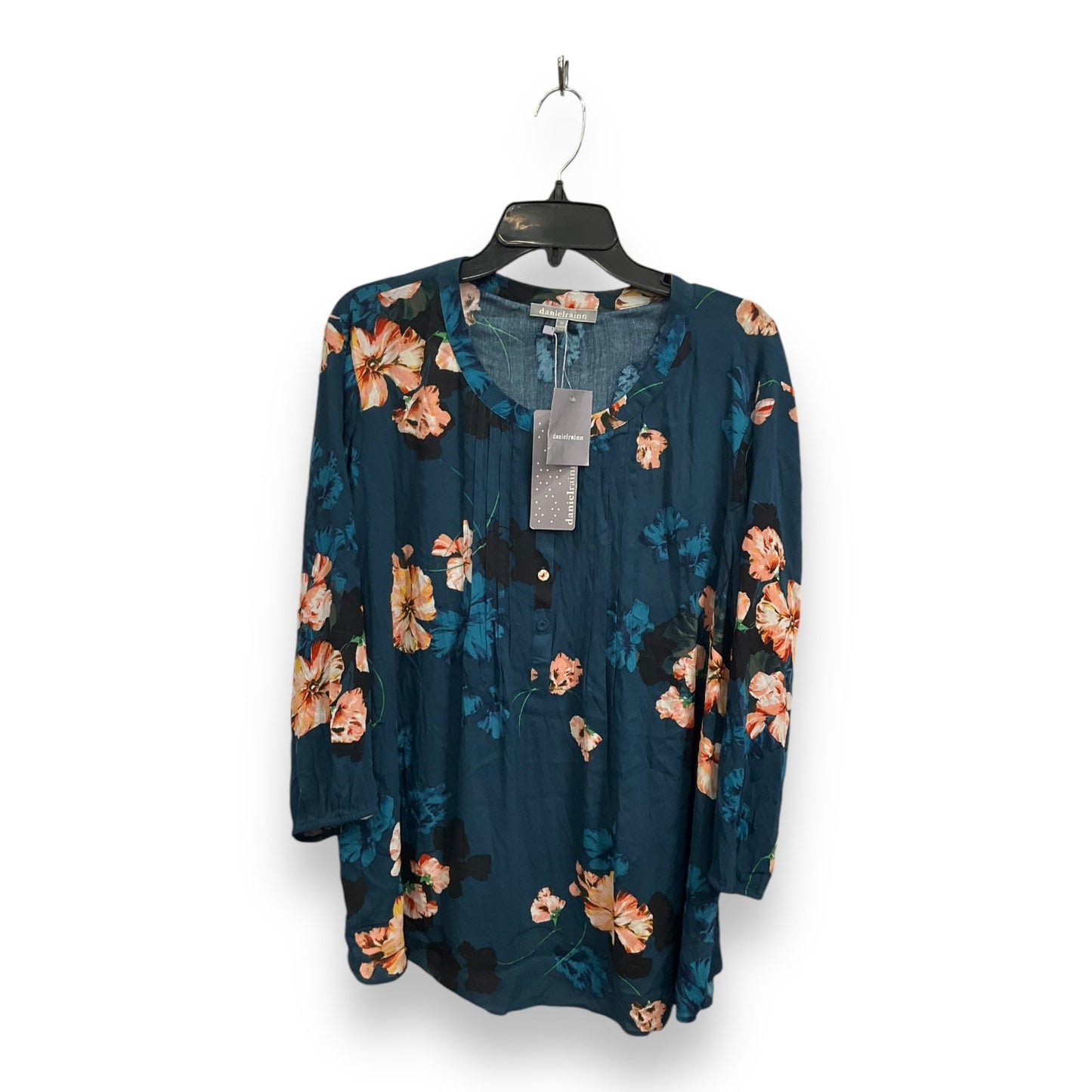 Blouse 3/4 Sleeve By Daniel Rainn In Floral Print, Size: 2x