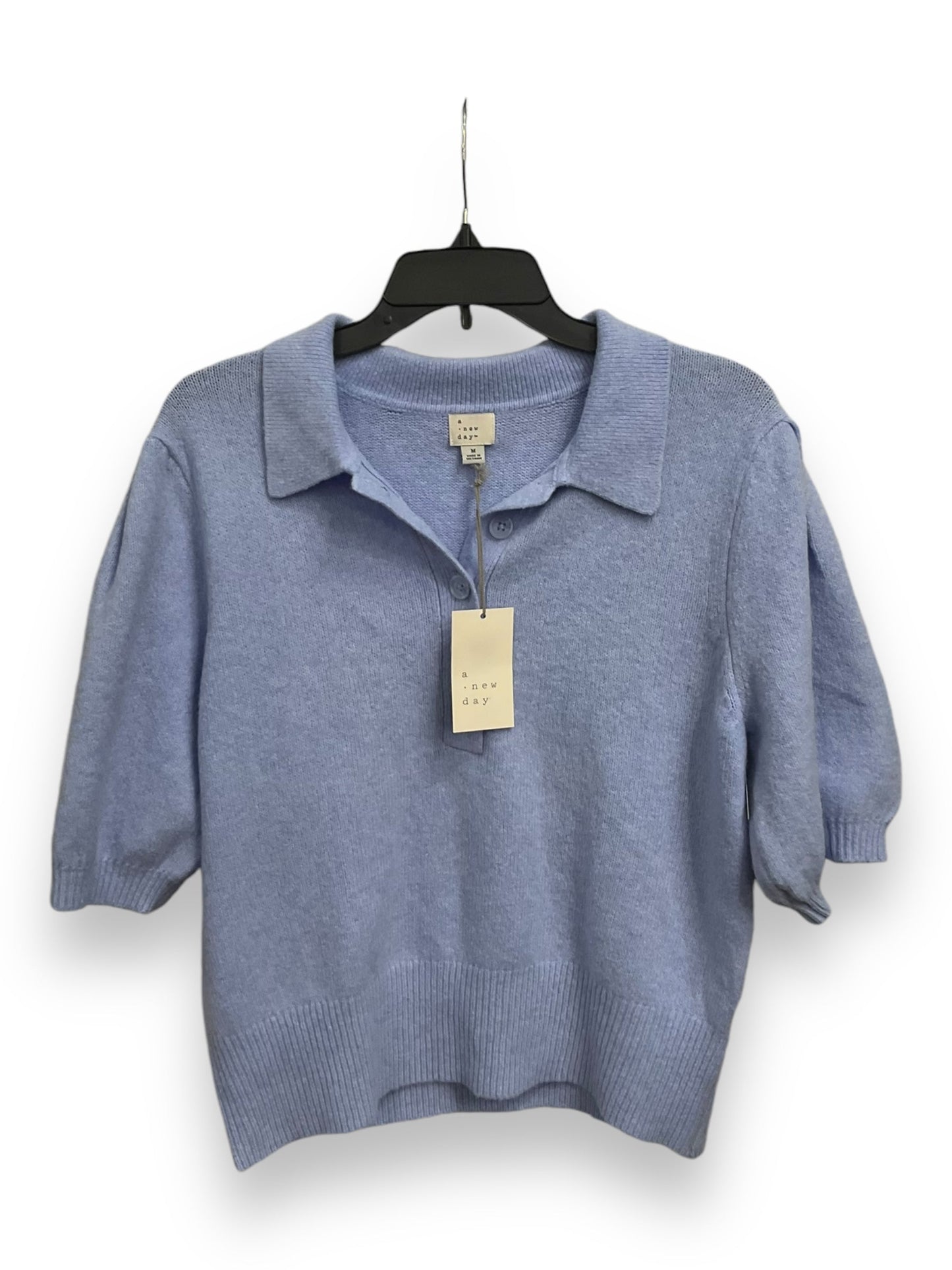 Sweater Short Sleeve By A New Day In Blue, Size: M