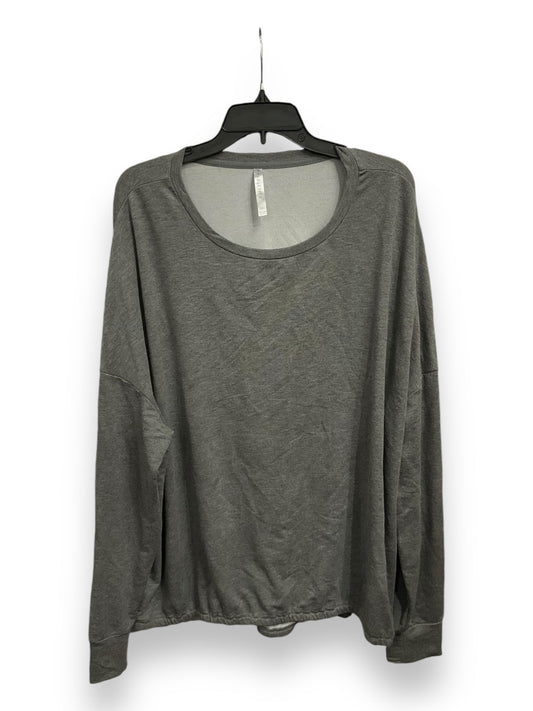 Top Long Sleeve By Fabletics In Grey, Size: 3x