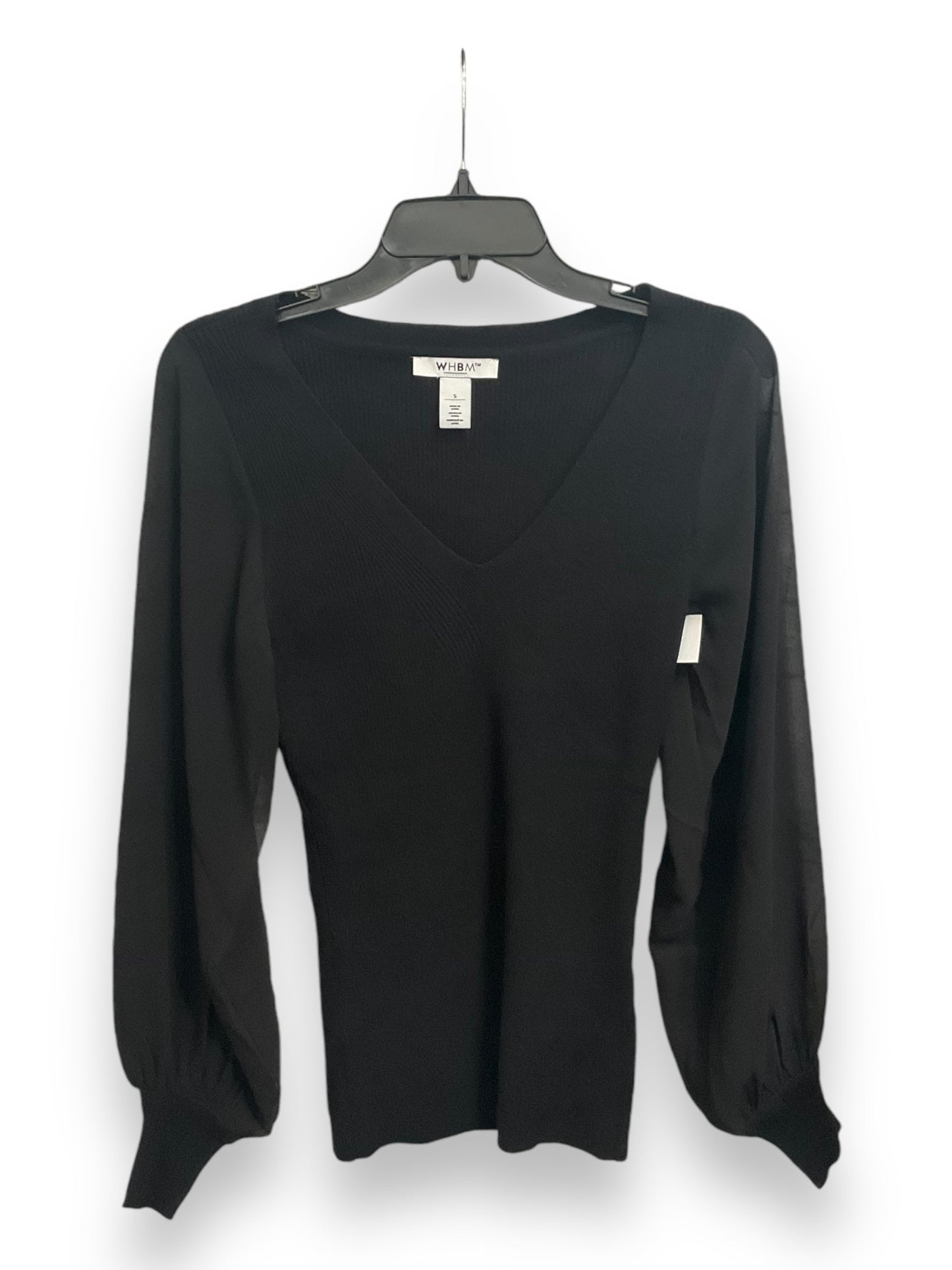 Top Long Sleeve By White House Black Market In Black, Size: S