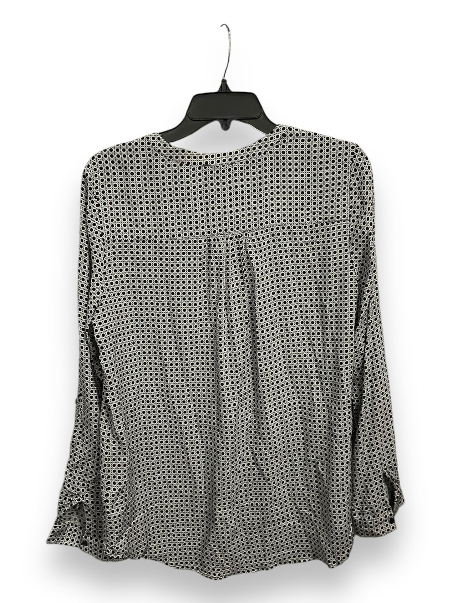 Blouse Long Sleeve By Dalia In Polkadot Pattern, Size: M