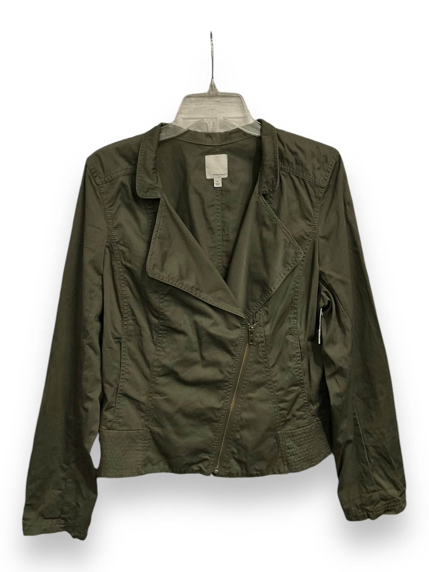 Jacket Moto By Halogen In Green, Size: Xl