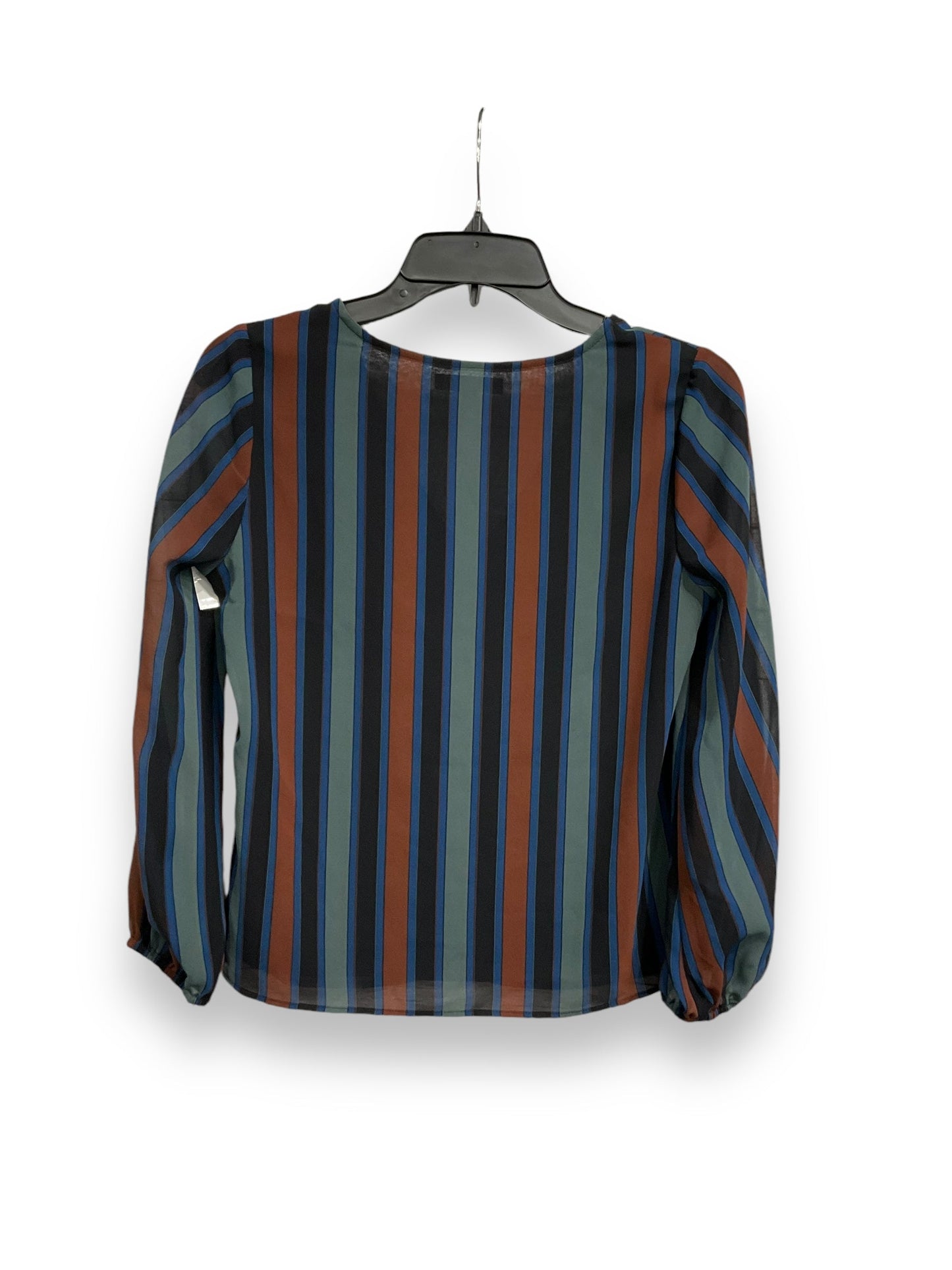 Blouse Long Sleeve By Madewell In Striped Pattern, Size: Xxs