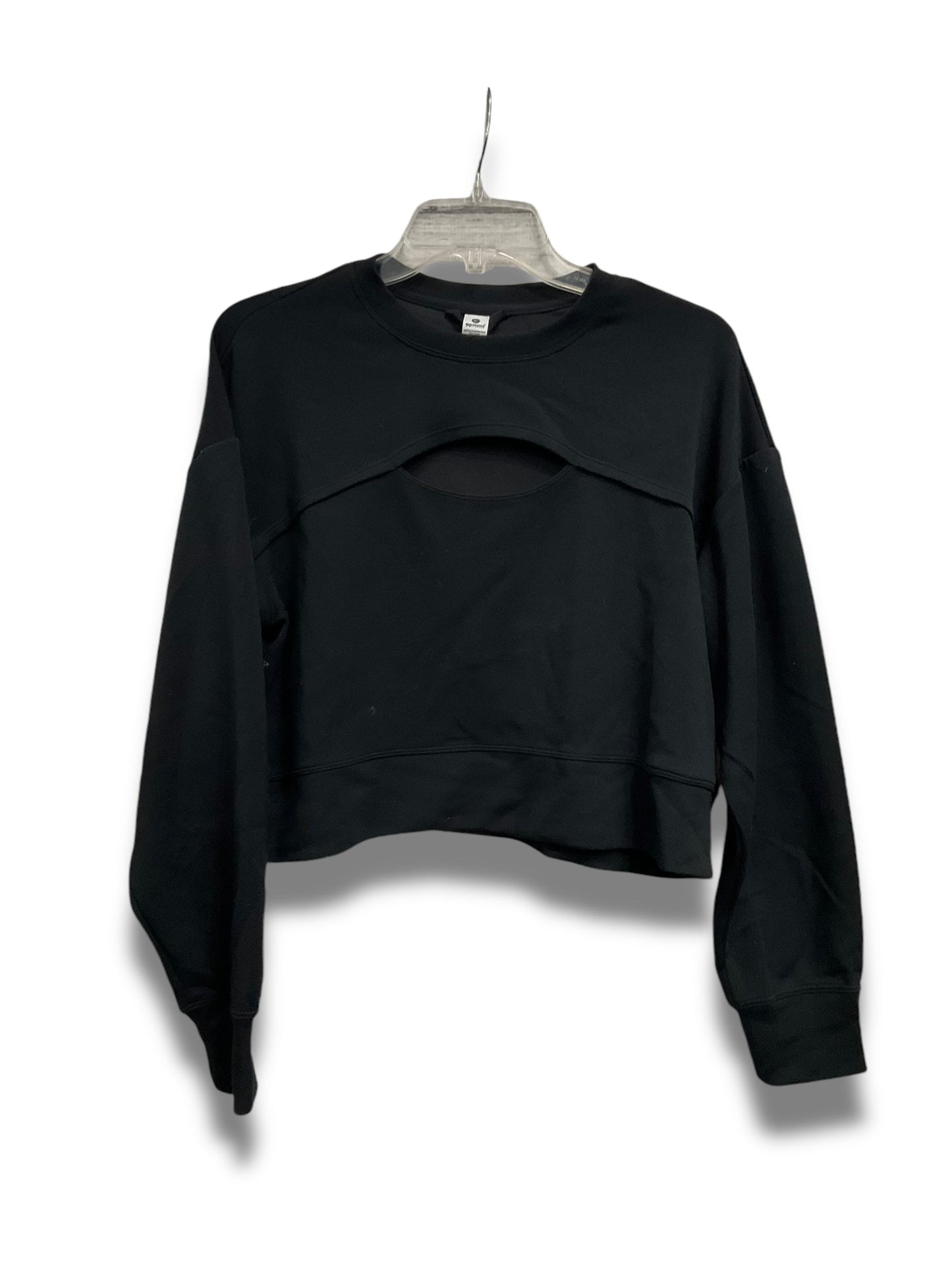 Athletic Top Long Sleeve Collar By 90 Degrees By Reflex In Black, Size: M