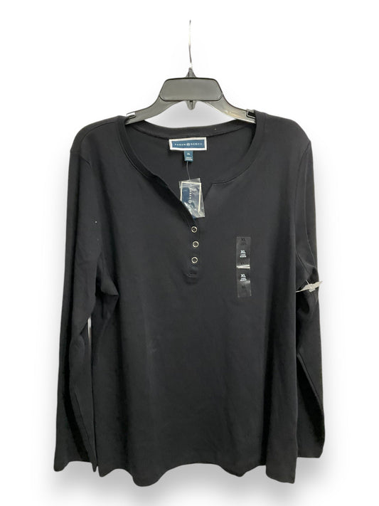 Top Long Sleeve By Karen Scott In Black, Size: Xl