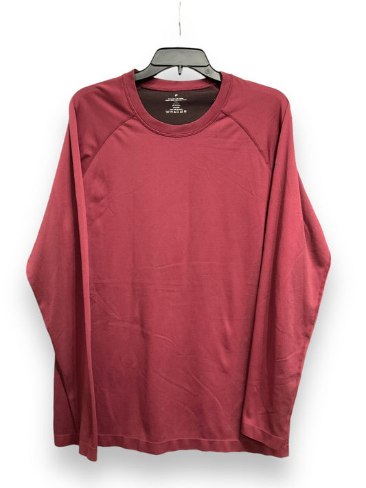 Athletic Top Long Sleeve Collar By Fabletics In Maroon, Size: L