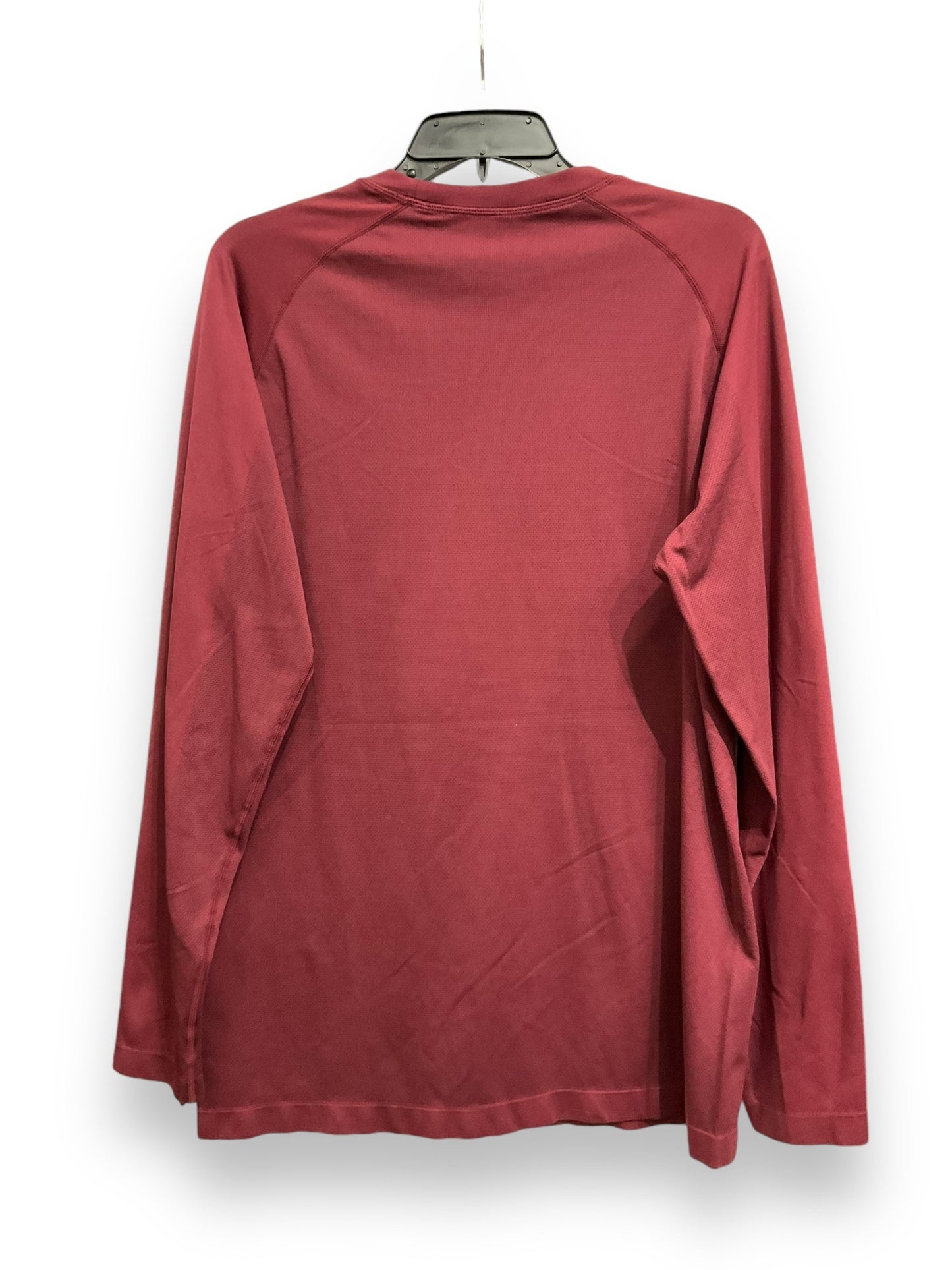 Athletic Top Long Sleeve Collar By Fabletics In Maroon, Size: L