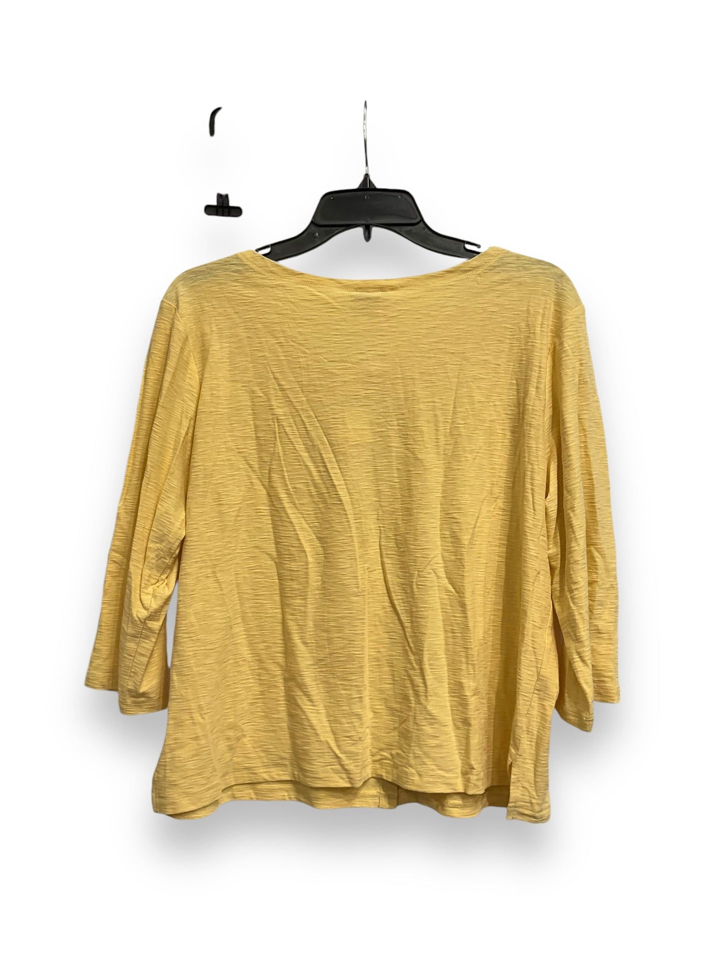 Top 3/4 Sleeve By J. Jill In Yellow, Size: L