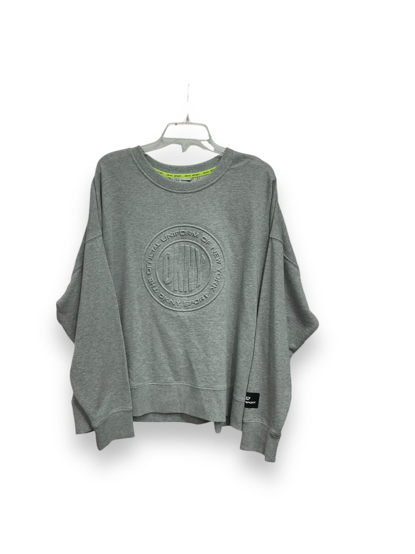 Sweatshirt Crewneck By Dkny In Grey, Size: 3x