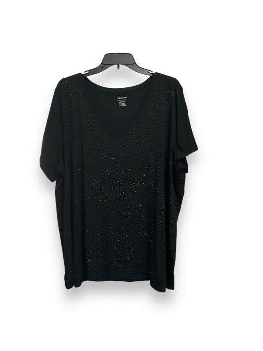 Top Short Sleeve By Calvin Klein In Black, Size: 3x