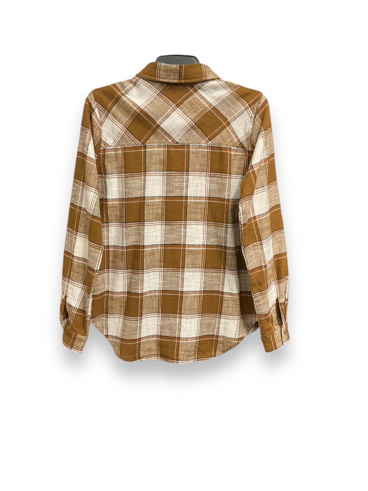 Top Long Sleeve By Zenana Outfitters In Plaid Pattern, Size: S