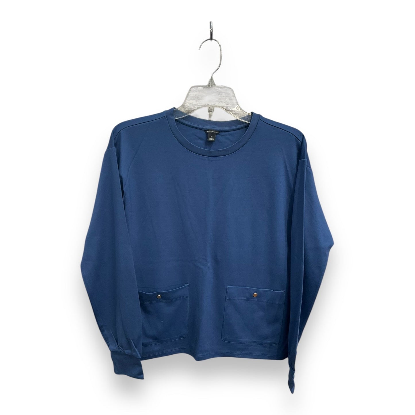 Top Long Sleeve Basic By Ann Taylor In Blue, Size: Xs