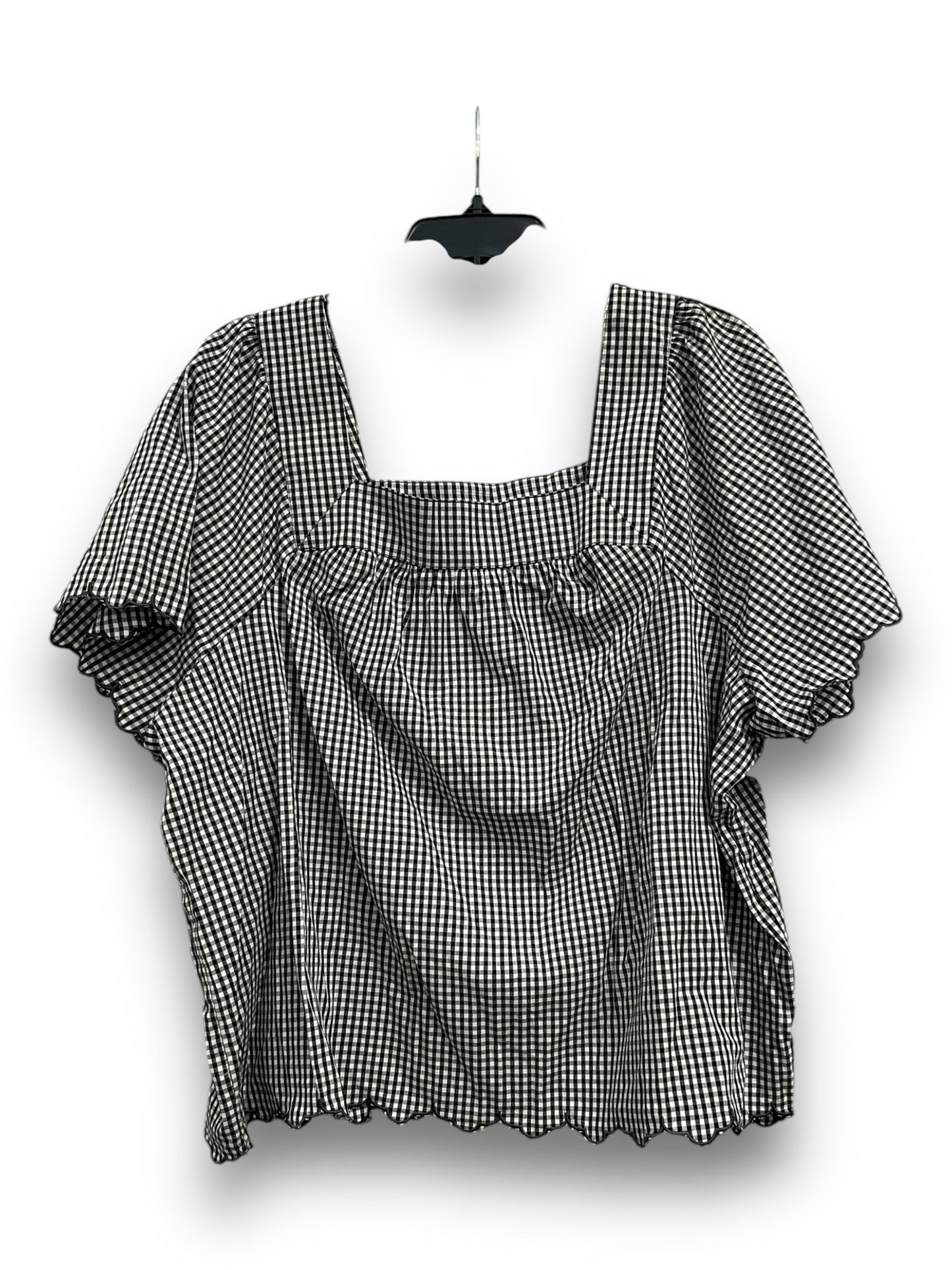 Top Short Sleeve By Tribal In Checkered Pattern, Size: Xlp