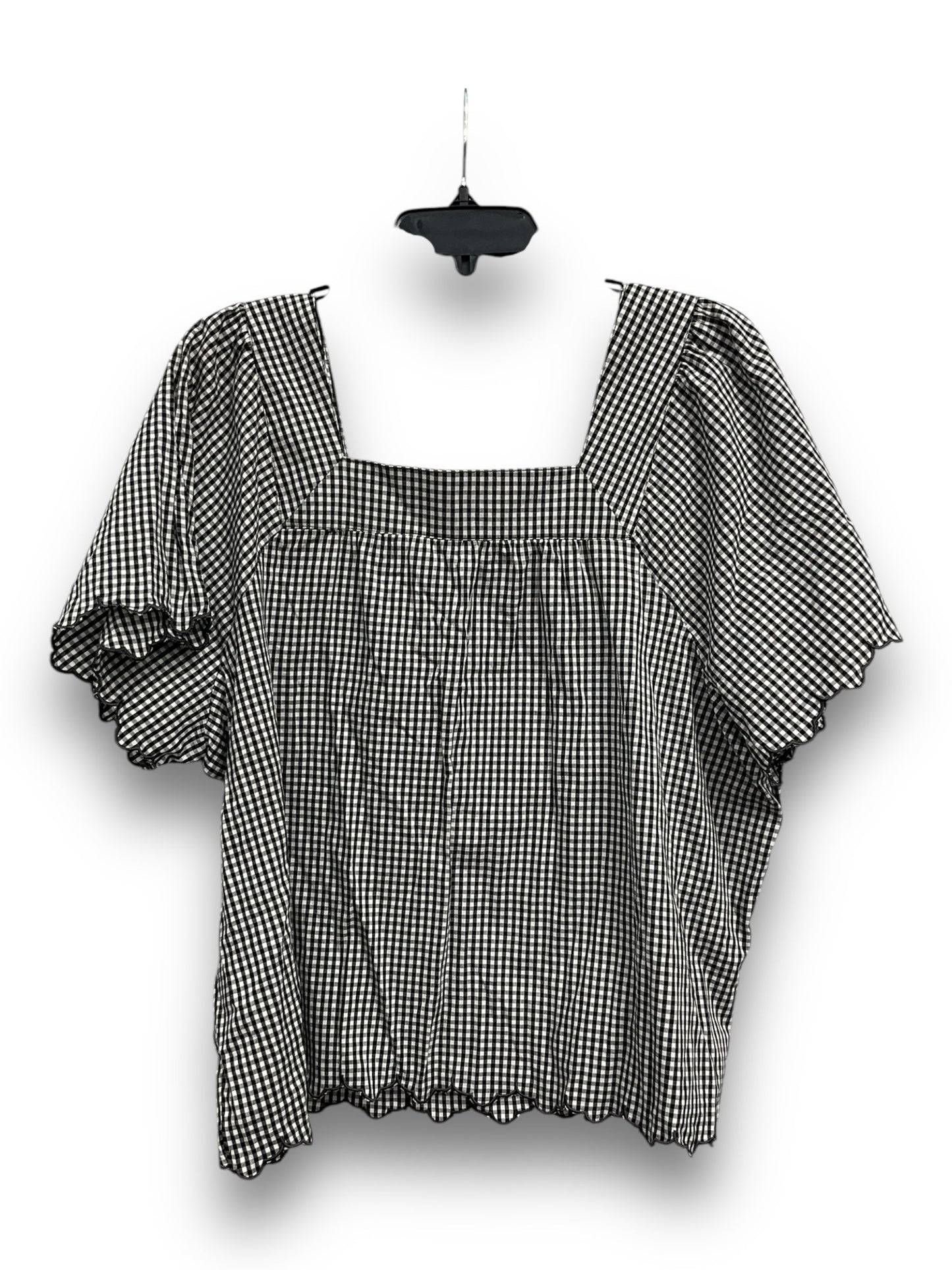 Top Short Sleeve By Tribal In Checkered Pattern, Size: Xlp