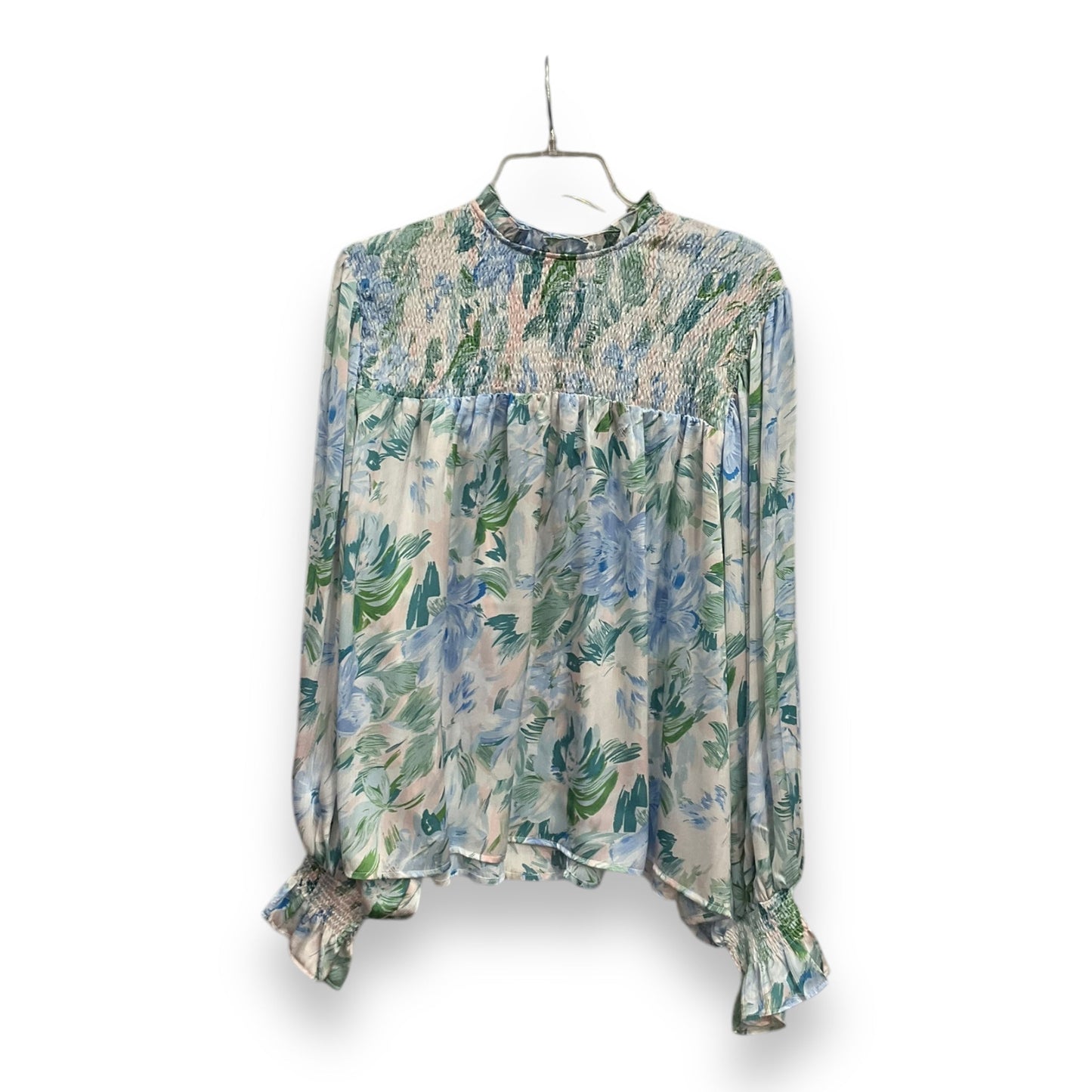 Blouse Long Sleeve By Entro In Multi-colored, Size: L