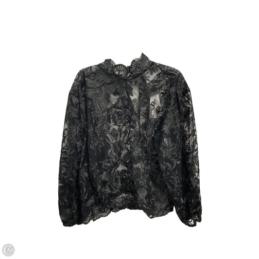 Blouse Long Sleeve By Eloquii In Black, Size: 3x