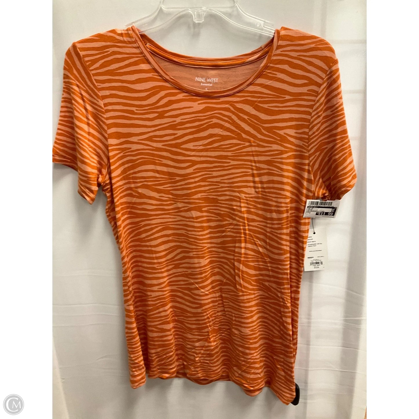 Top Short Sleeve By Nine West In Orange, Size: S