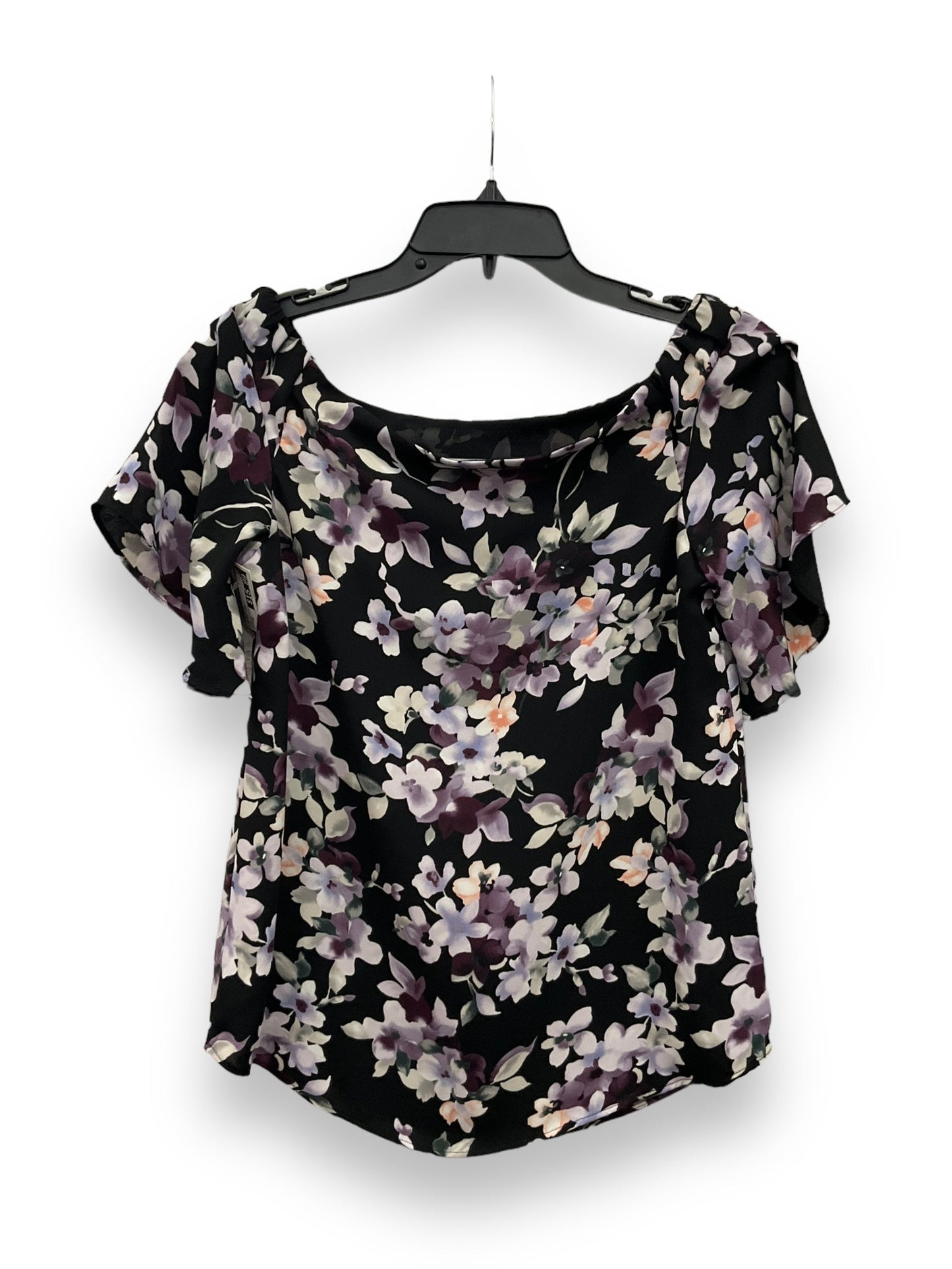 Floral Print Blouse Short Sleeve White House Black Market, Size Xs