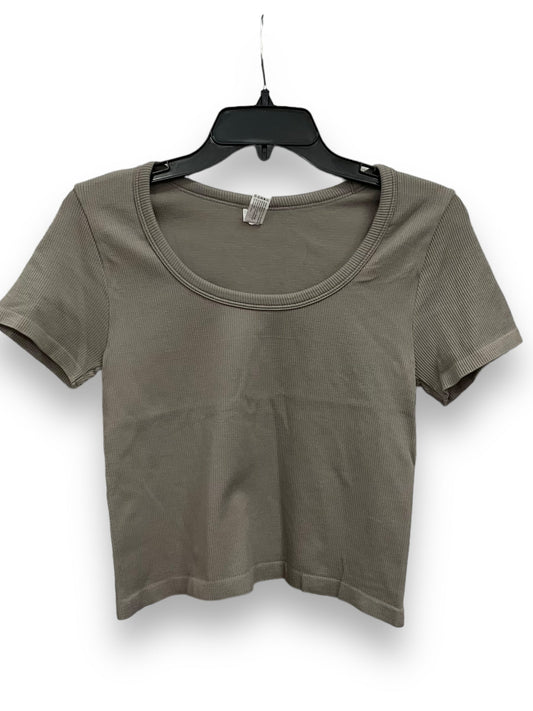 Taupe Athletic Top Short Sleeve 90 Degrees By Reflex, Size L