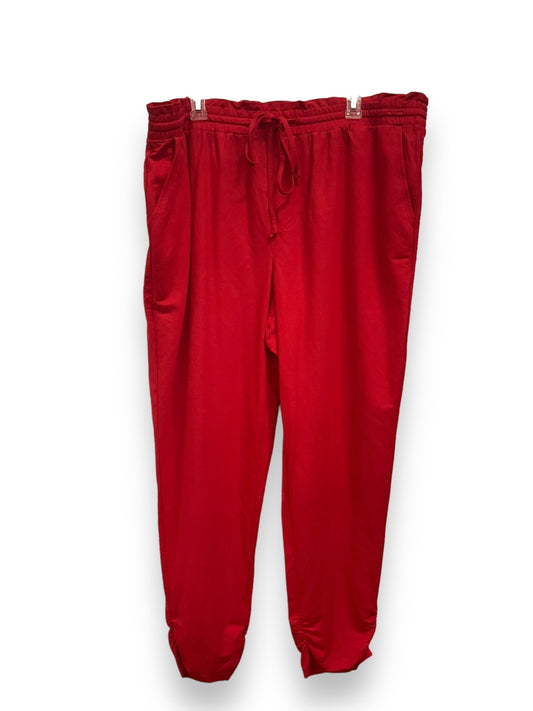 Red Pants Linen Cato, Size 3x