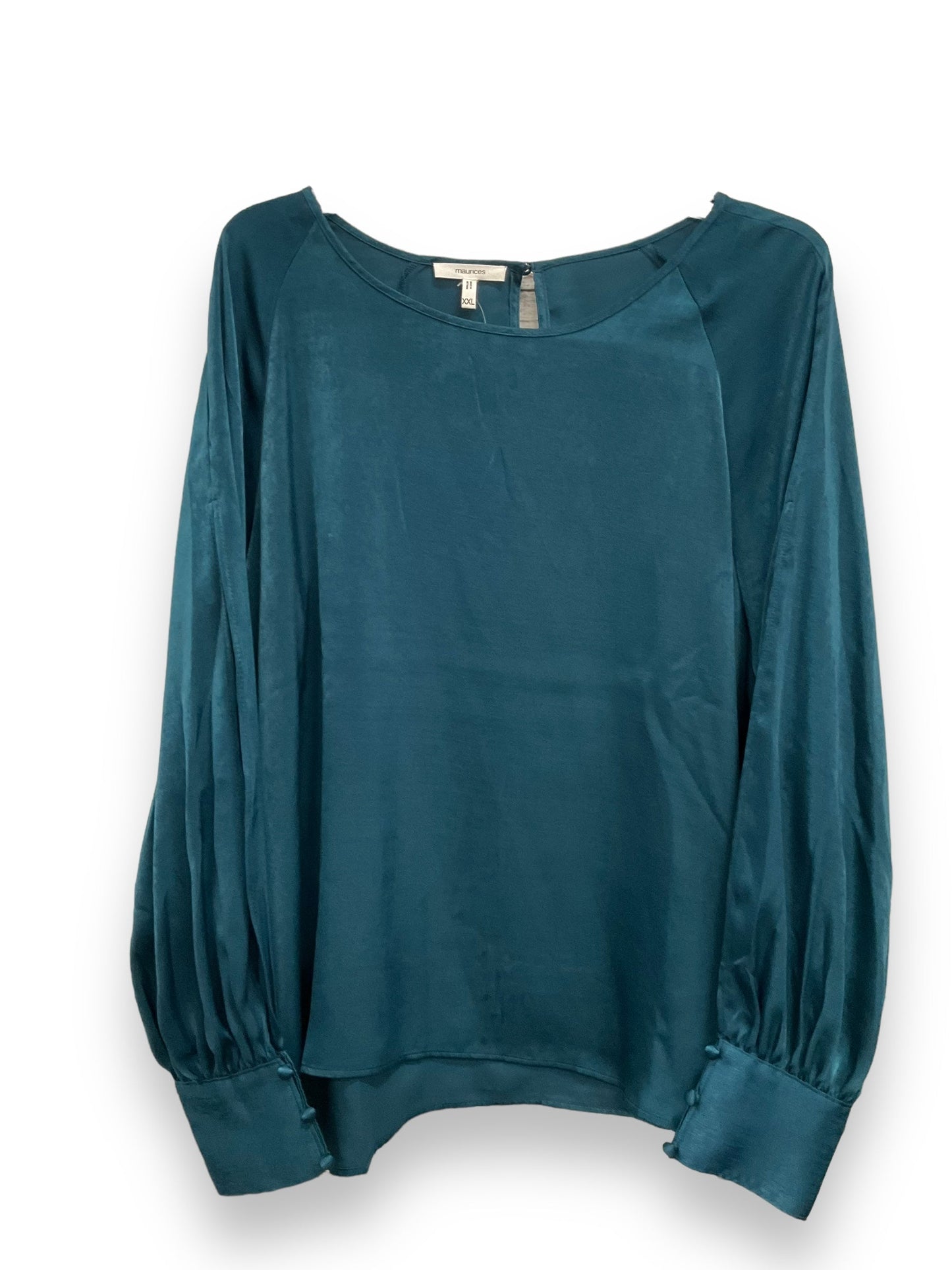 Teal Blouse Long Sleeve Maurices, Size Xxl