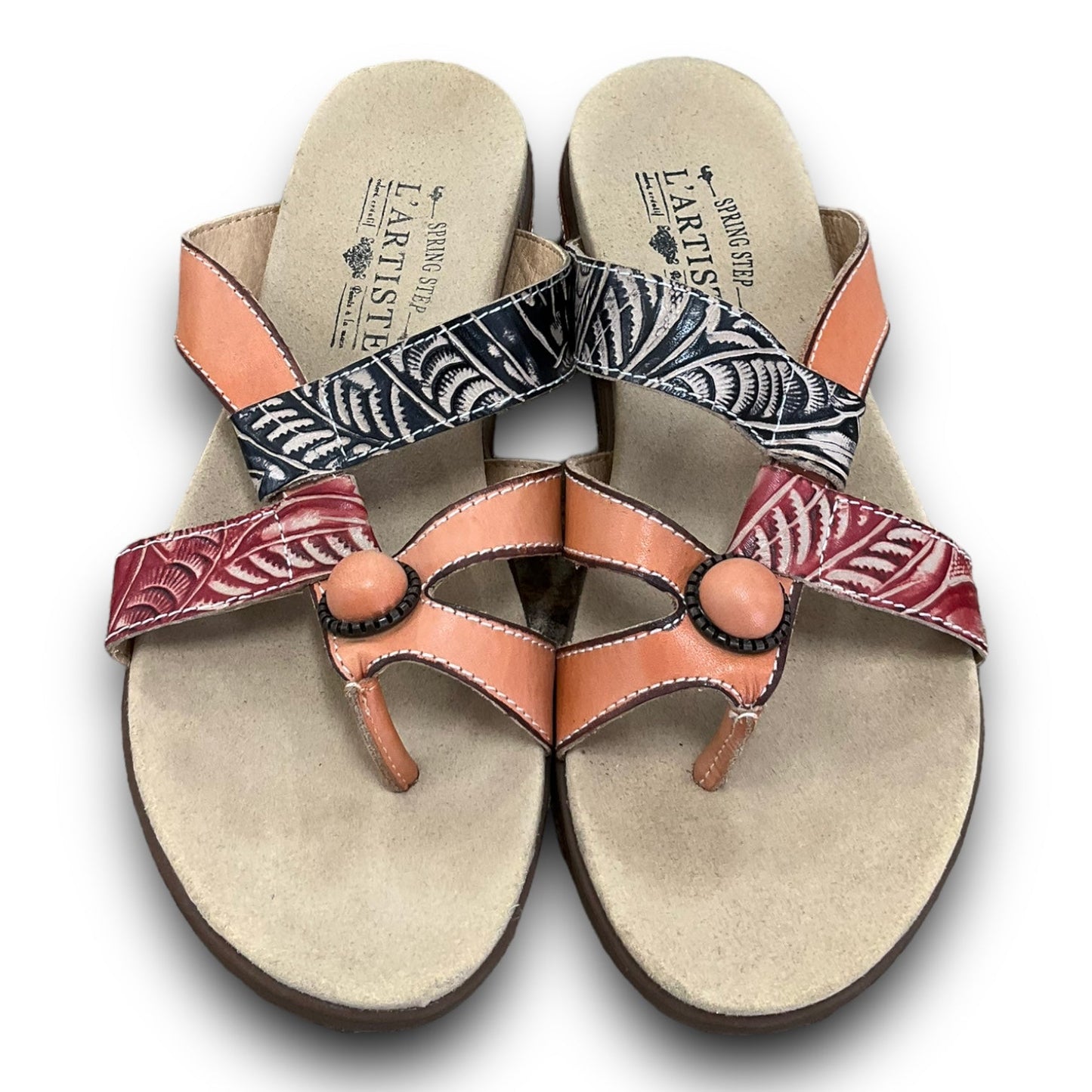 Peach Sandals Flats Spring Step, Size 5.5
