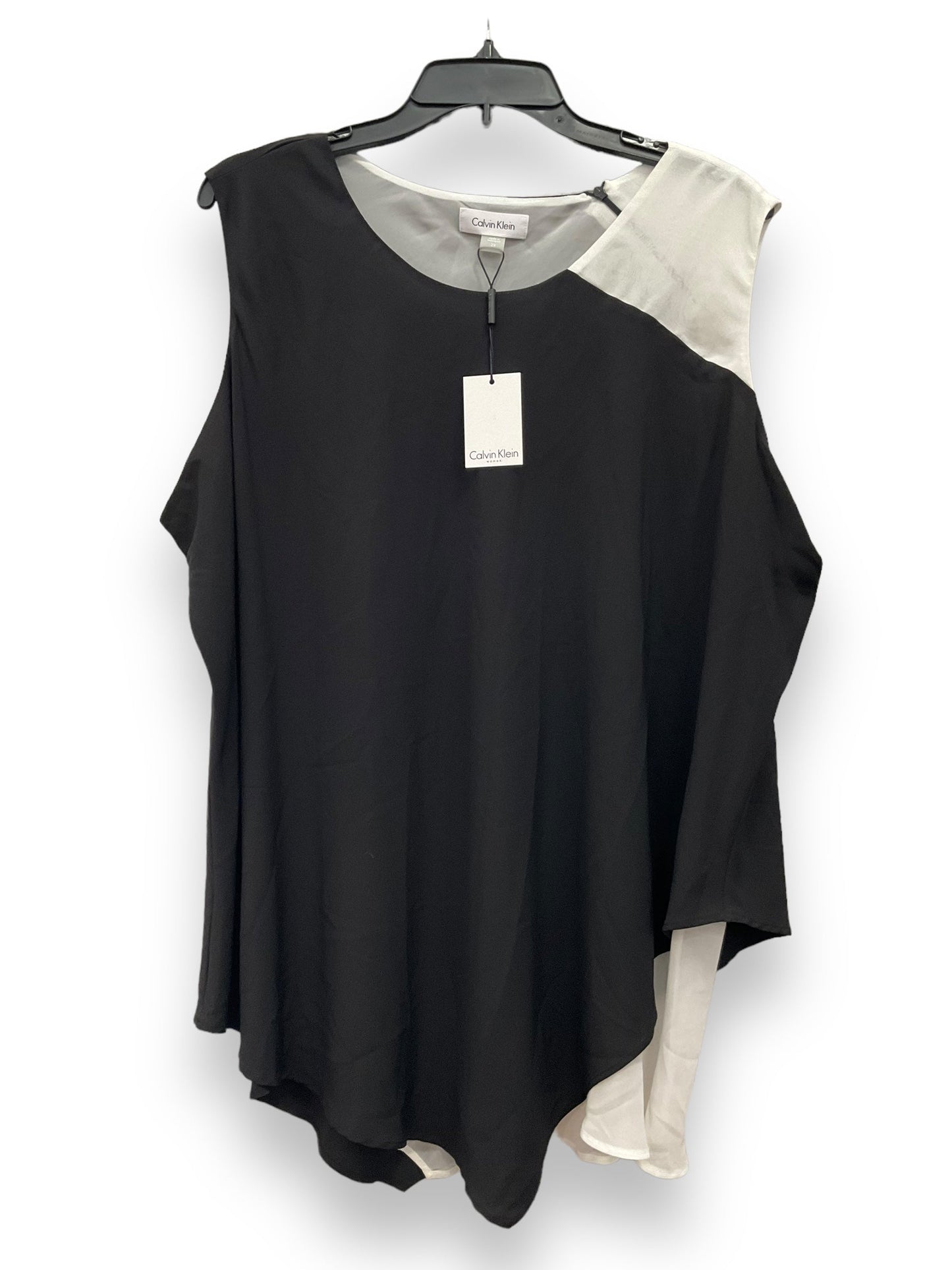 Black & White Blouse Sleeveless Calvin Klein, Size 2x