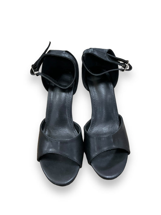 Black Sandals Heels Wedge Cmf, Size 8.5
