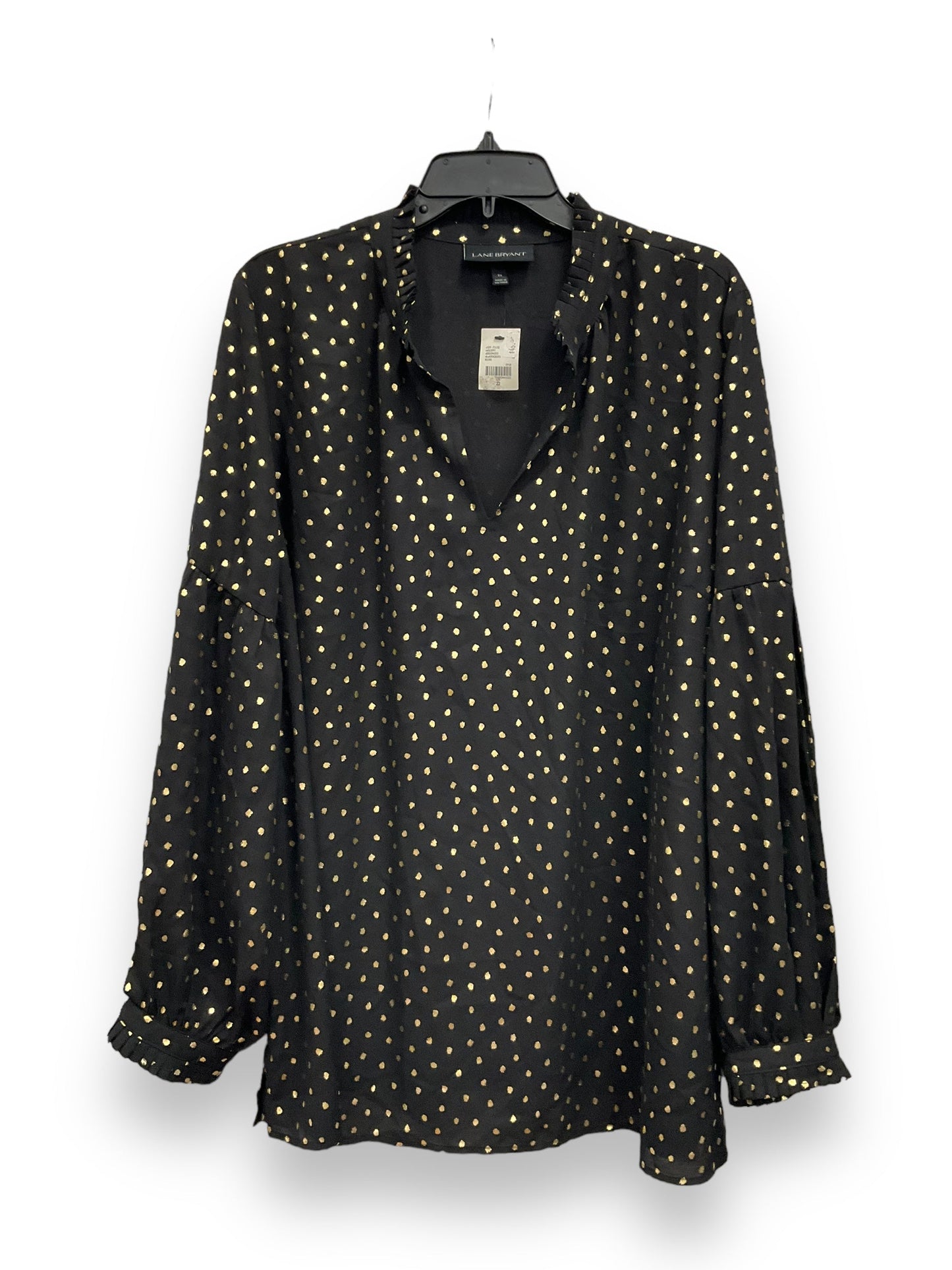 Polkadot Pattern Blouse Long Sleeve Lane Bryant, Size 22