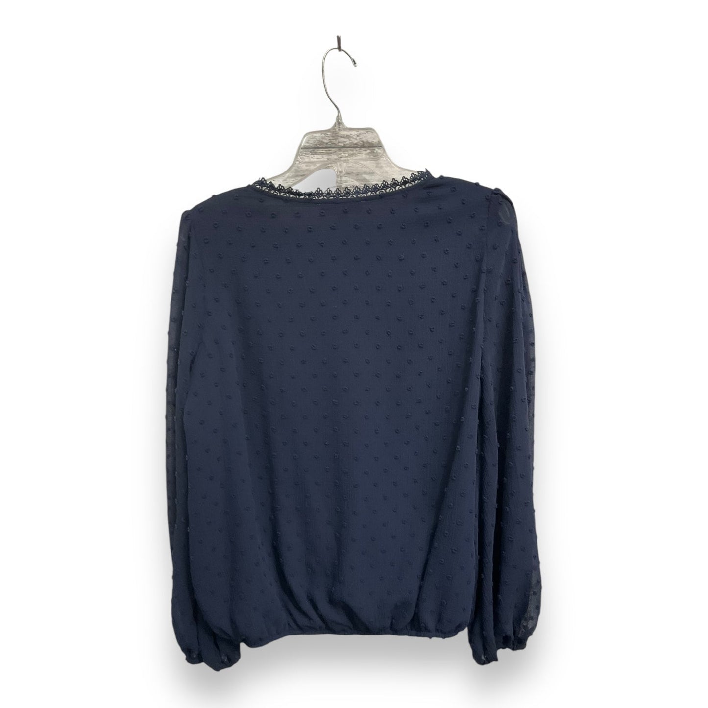 Blouse Long Sleeve By Ee Some In Navy, Size: S