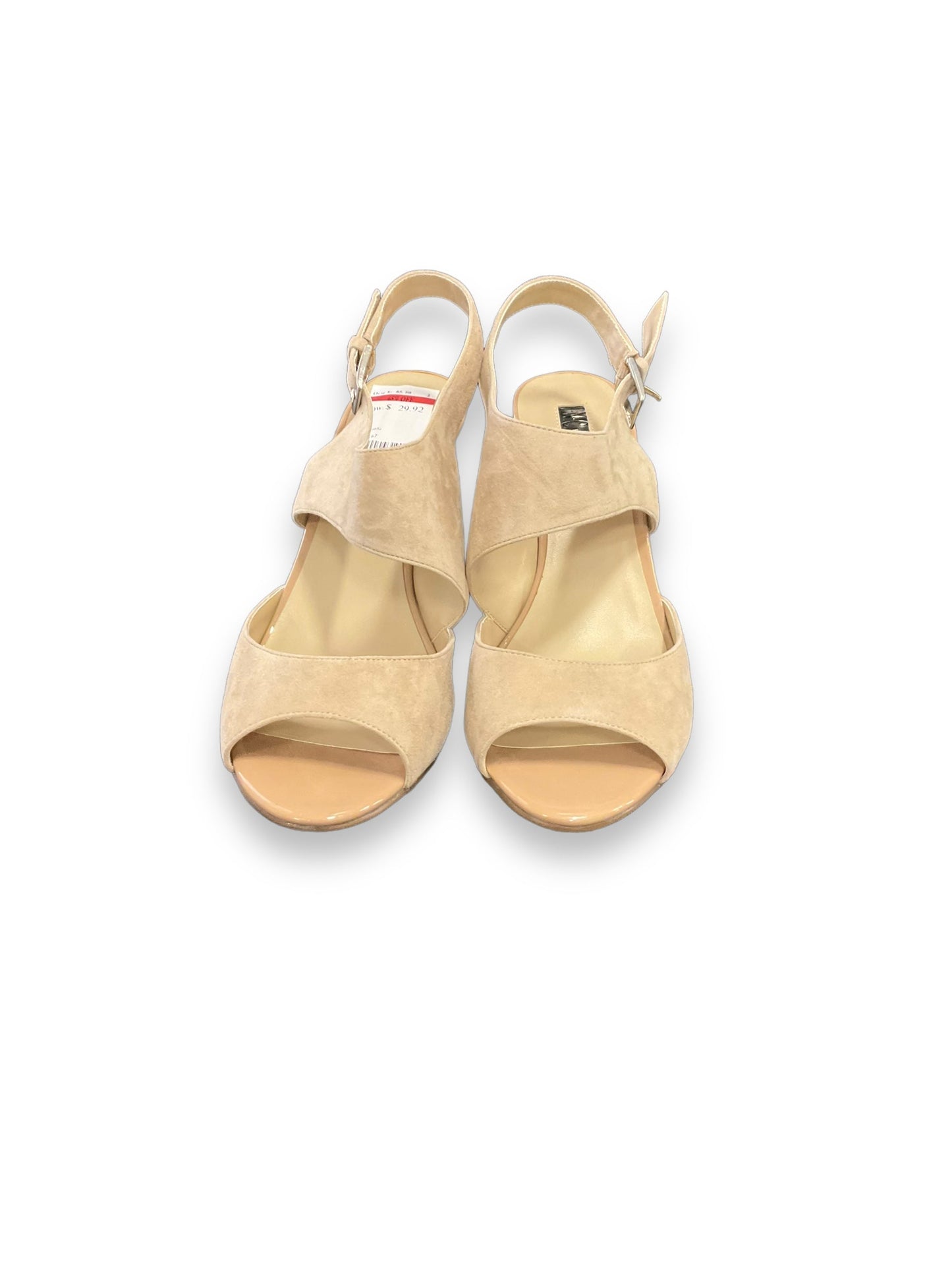 Beige Sandals Heels Platform Inc, Size 8.5