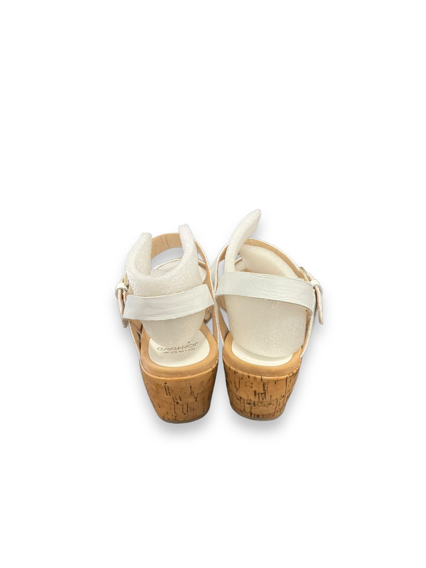 White Sandals Heels Wedge Circa Joan And David, Size 8