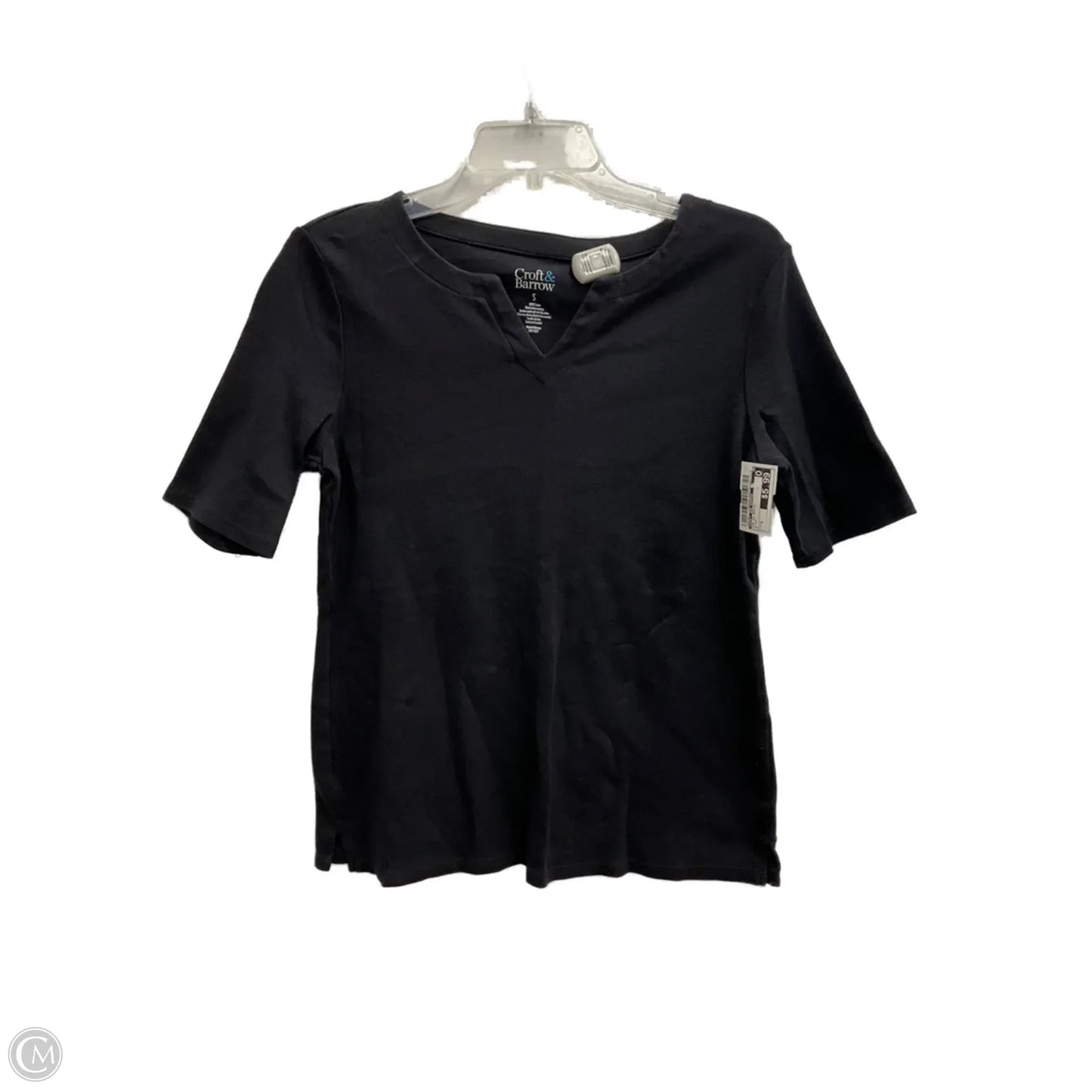 Top Short Sleeve Basic By Croft And Barrow In Black, Size: S