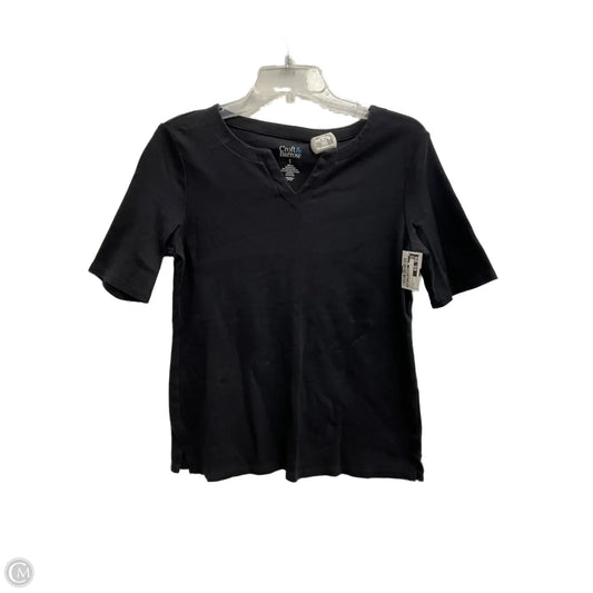 Top Short Sleeve Basic By Croft And Barrow In Black, Size: S