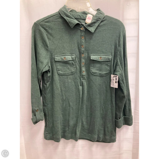 Top Short Sleeve Basic By Croft And Barrow In Green, Size: M