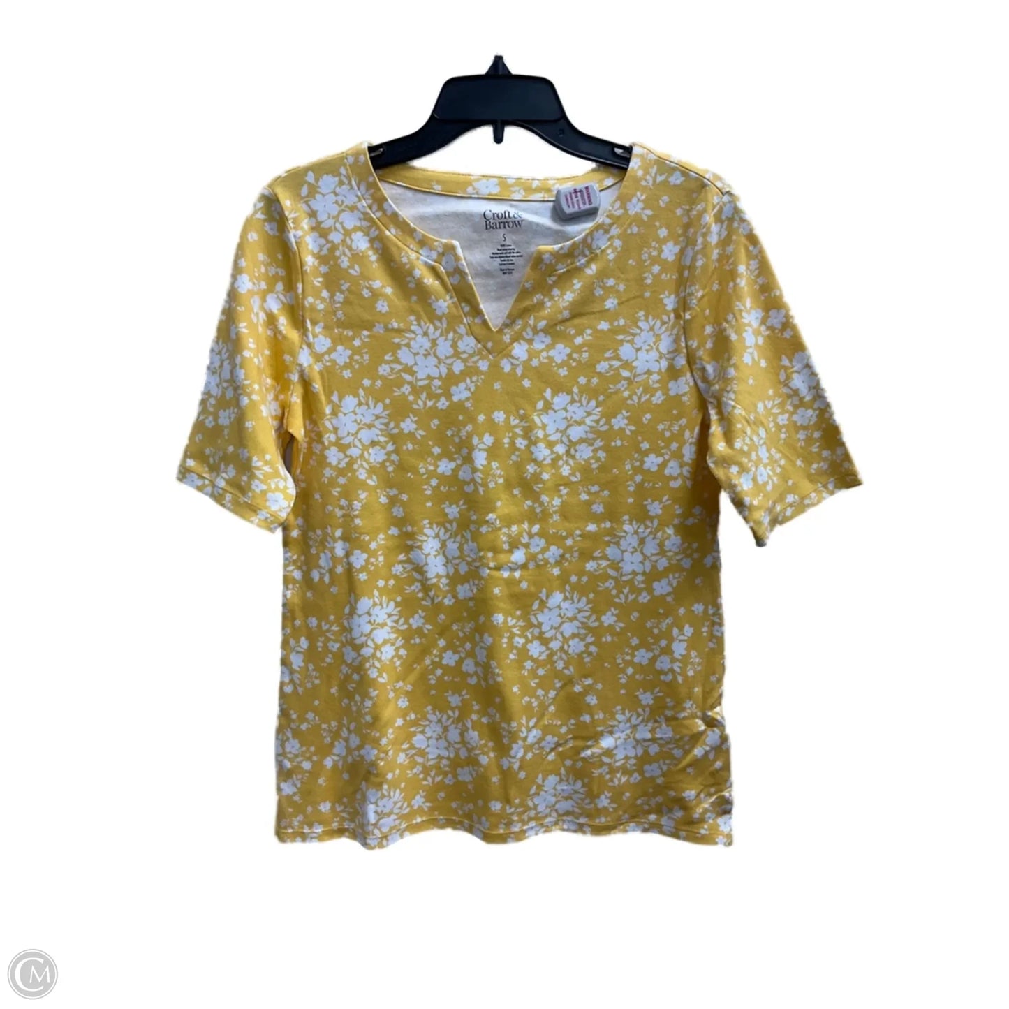 Top Short Sleeve By Croft And Barrow In Yellow, Size: S