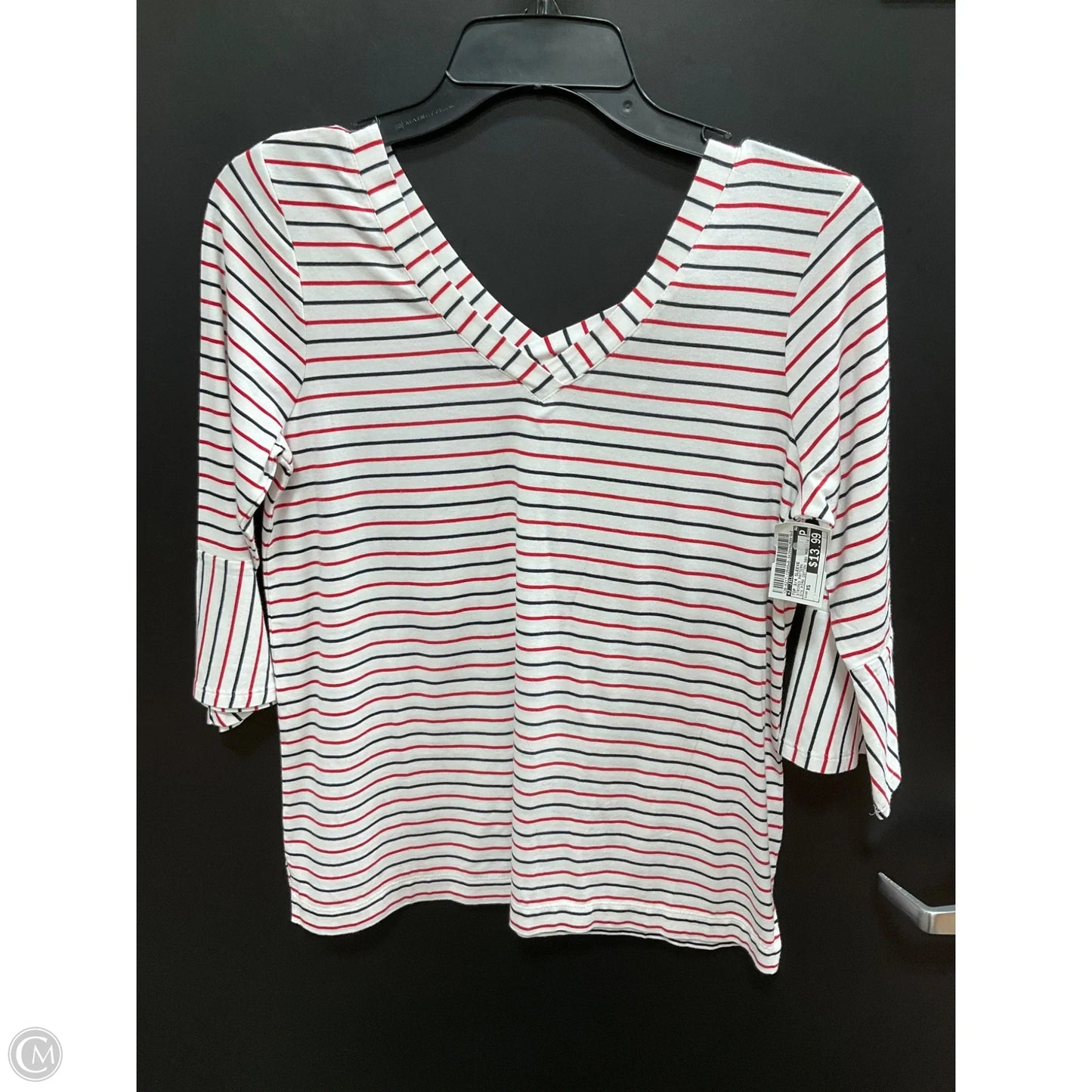 Top 3/4 Sleeve By J. Jill In Striped Pattern, Size: Xs