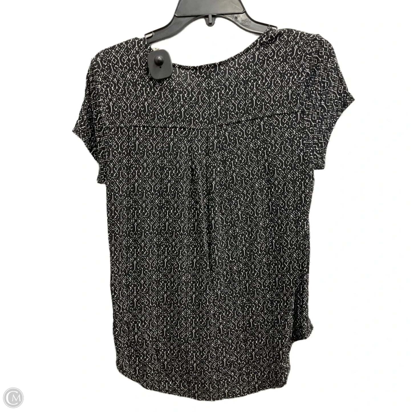 Top Short Sleeve By Alfani In Black & White, Size: S