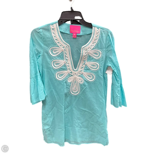 Top 3/4 Sleeve By Lilly Pulitzer In Blue, Size: Xxs