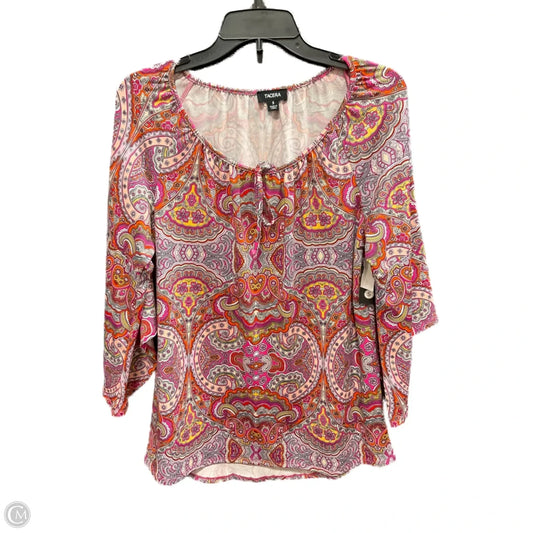 Top 3/4 Sleeve By Tacera In Multi-colored, Size: S