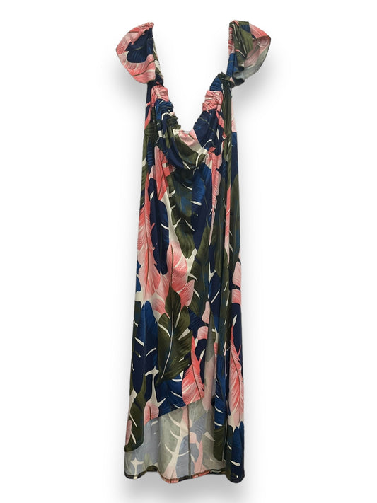 Tropical Print Dress Casual Midi Venus, Size L