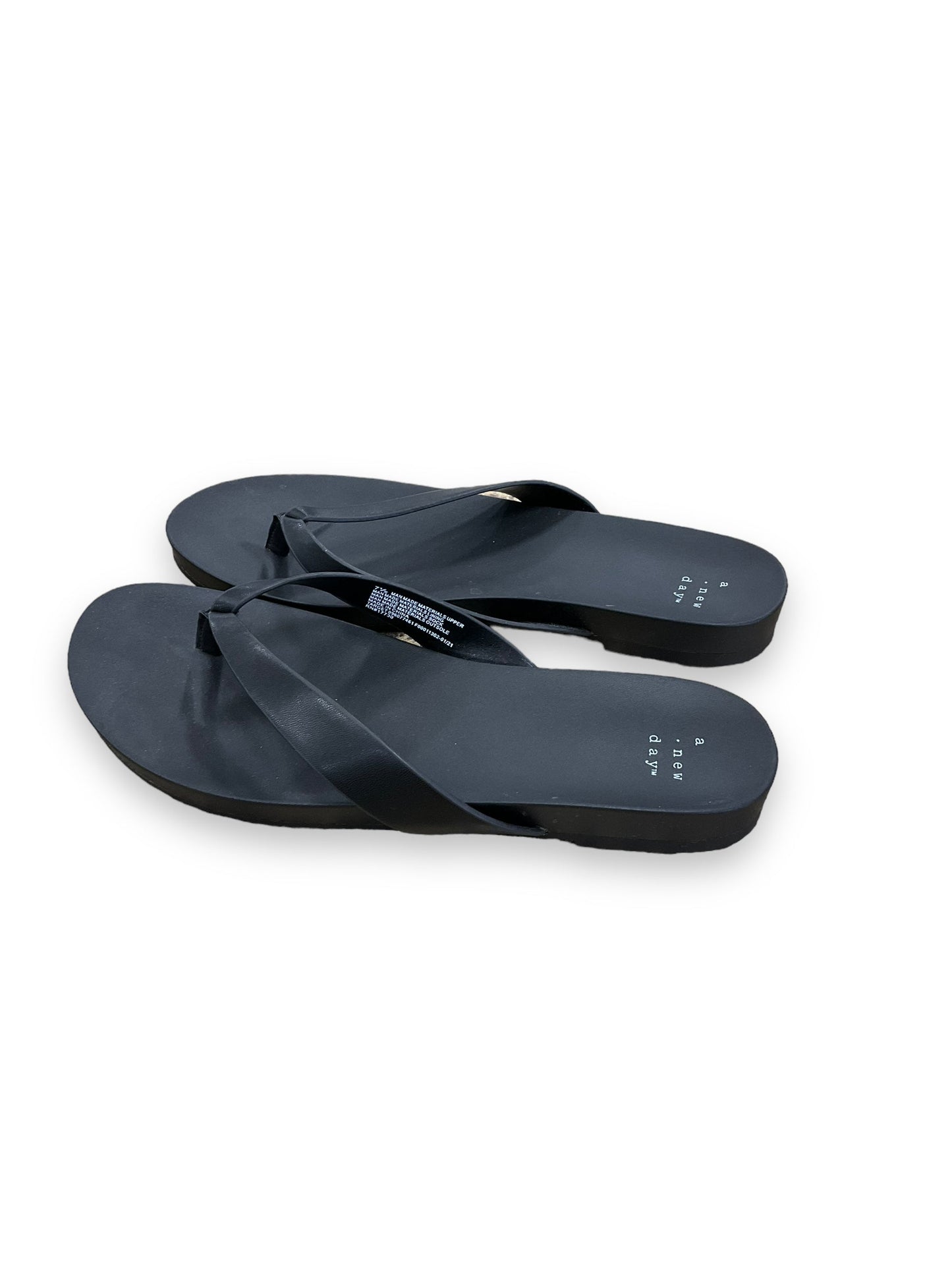 Black Sandals Flip Flops A New Day, Size 7.5