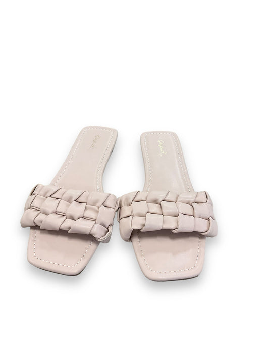 Pink Sandals Flats Qupid, Size 8