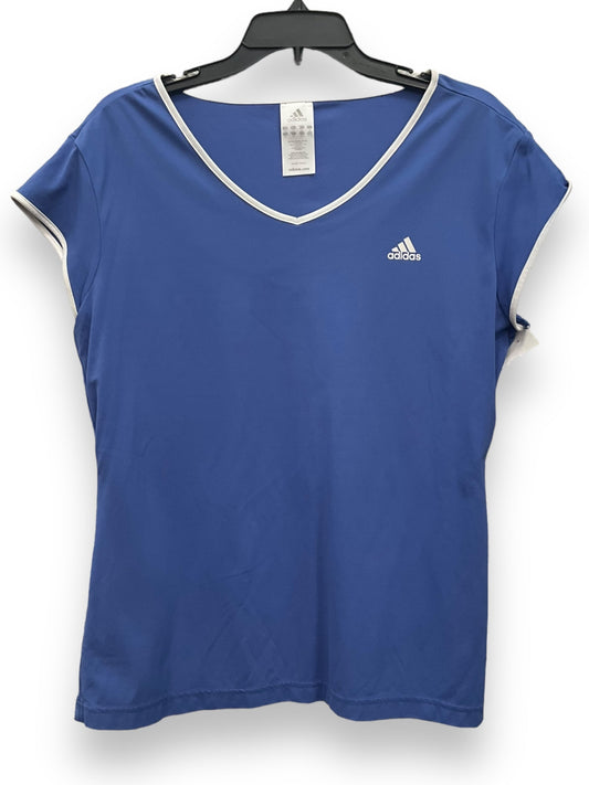 Blue Athletic Top Short Sleeve Adidas, Size Xl