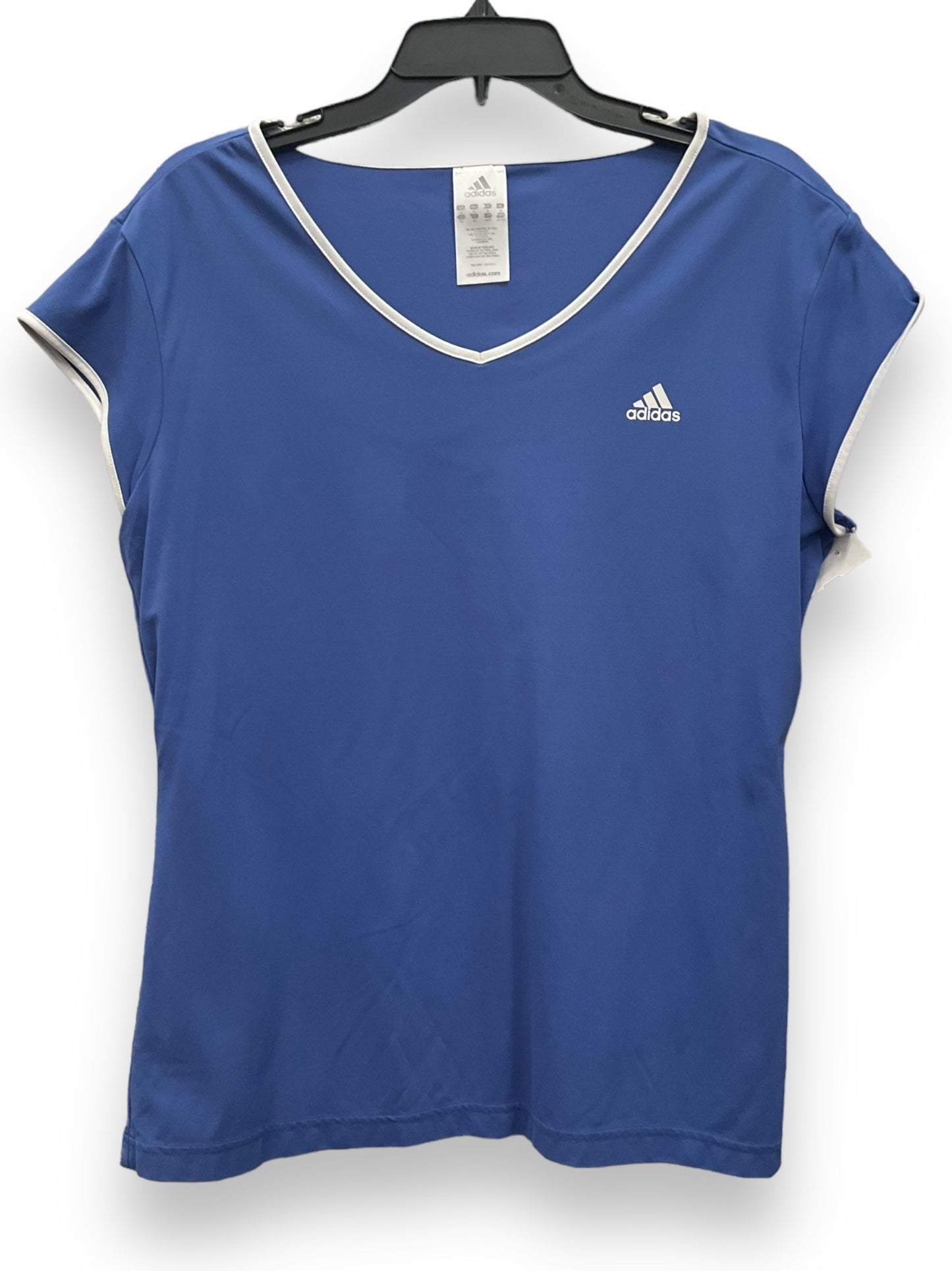 Blue Athletic Top Short Sleeve Adidas, Size Xl