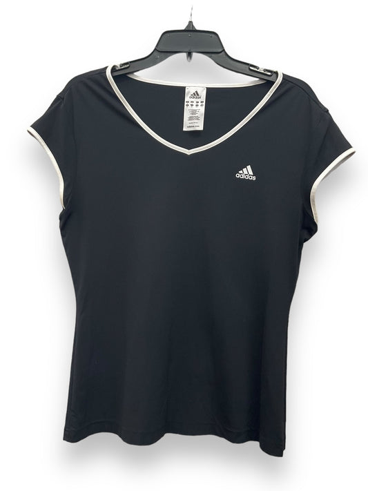 Black Athletic Top Short Sleeve Adidas, Size L
