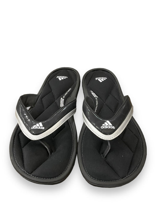Blue Sandals Flats Adidas, Size 9